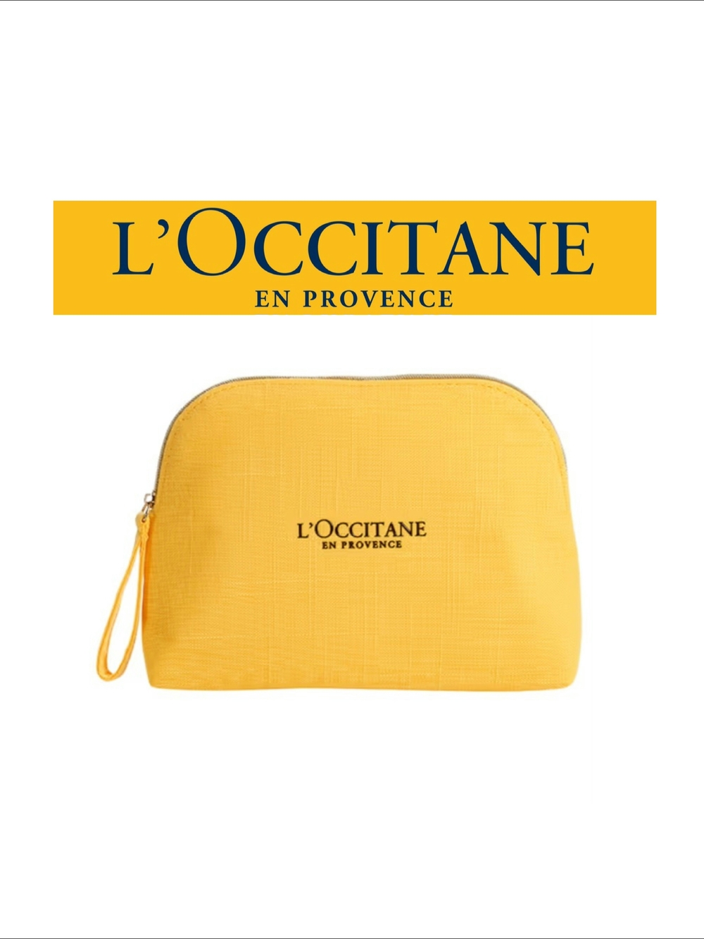 L'Occitane Bright Yellow Zip Cosmetic Pouch